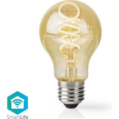 Nedis Wi-Fi chytrá LED žiarovka s vláknem/ E27/ A60/ 4,9W/ 230V/ 360lm/ teplá až studená biela/ stmívatelná/ zlatá