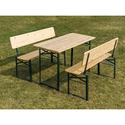 HAPPY GREEN Záhradný pivný set s operadlom 115 cm