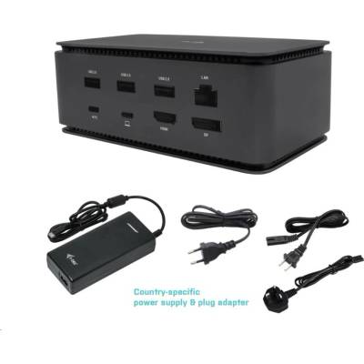i-Tec USB4 Metal Docking station Dual 4K HDMI DP with Power Delivery 80 W + i-tec Universal Charger 112 W USB4DUALDOCK100W