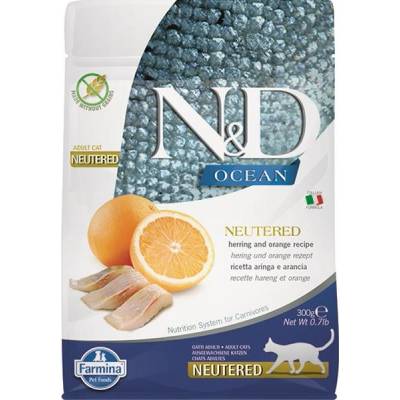 N&D OCEAN CAT NEUTERED Adult Herring & Orange 1,5 kg