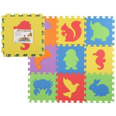 Teddies Penové puzzle Zvieratá 29x29x1cm 10ks