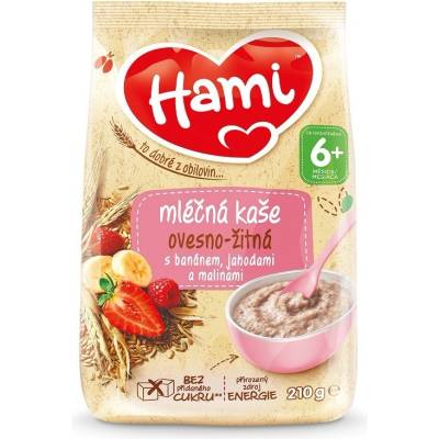 Hami Mliečna ovseno ražná s banánom jahodami a malinami 210 g