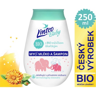 Linteo Baby detské umývacie mlieko a šampón 250 ml