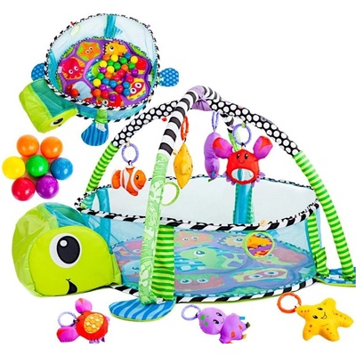 KIK Vzdelávacia podložka 3v1 korytnačka Veľká 0 30 loptičiek