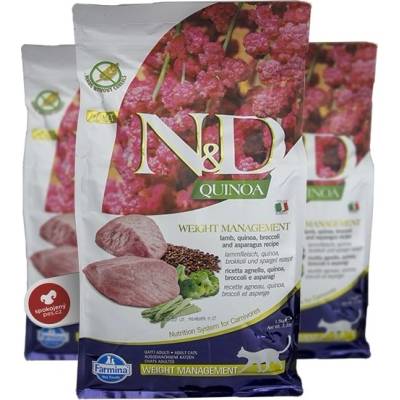 N&D GF Quinoa CAT Weight Mngmnt Lamb & Broccoli 1,5 kg