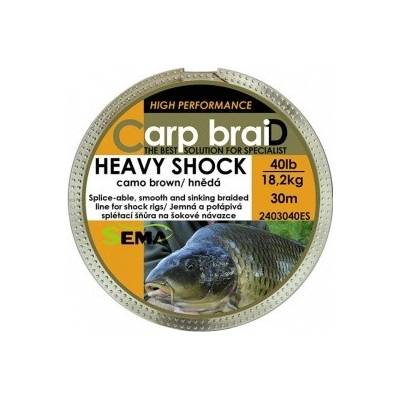 Sema šnúra Heavy Shock Hnědá 30m 40lb