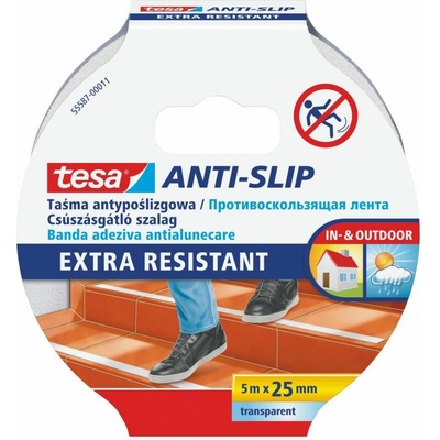 Tesa Páska protišmyková do kúpeľne lepiaca 25 mm x 5 m transparentná