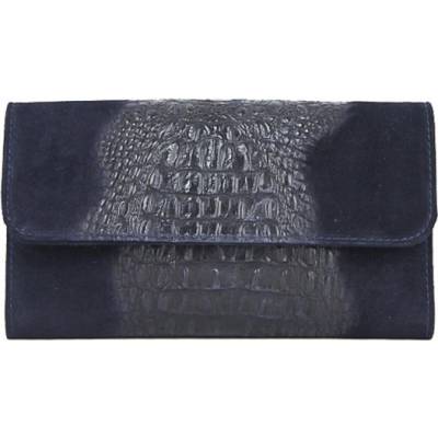 Made In Italy kožená kabelka kroko štýl 1251 modrá