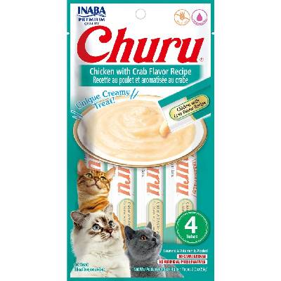 INABA Cat Churu Pyré kura s krabom 4 x 14 g