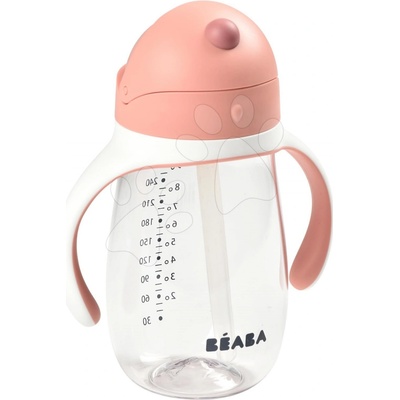 Beaba fľaša bidon na učenie pitia Learning Cup 2in1 Old Pink 300 ml so slamkou ružová BE913480
