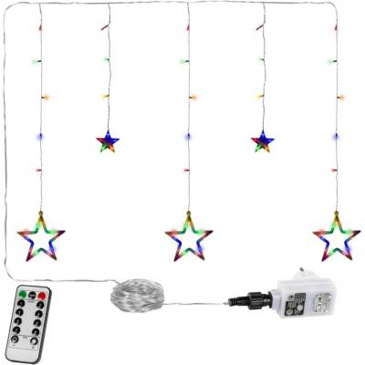 Voltronic Vianočný záves 5 hviezd 61 LED farebný ovládač