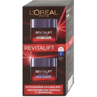 L'Oréal Paris Revitalift Omladzujúci krém Revitalift Laser X3 50 ml + Omladzujúci nočný krém Revitalift Laser X3 Night 50 ml darčeková sada