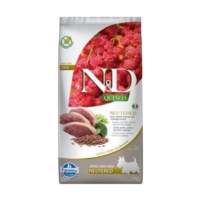 N&D dog Quinoa GF Adult mini, neutered, duck, broccoli & asparagus 7 kg