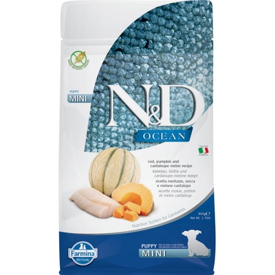 N&D Dog Ocean Pumpkin GF Puppy Mini, Cod & Cantaloupe melon 0,8 kg