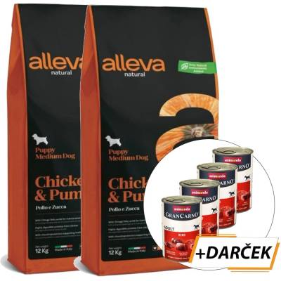 Alleva Natural Puppy Medium Chicken and Pumpkin 12 kg