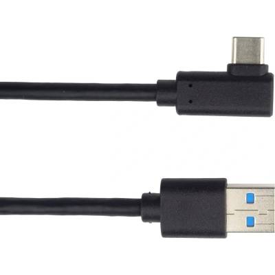 PremiumCord ku31cz3bk USB typ C/M zahnutý konektor 90° - USB 3.0 A/M, 3m
