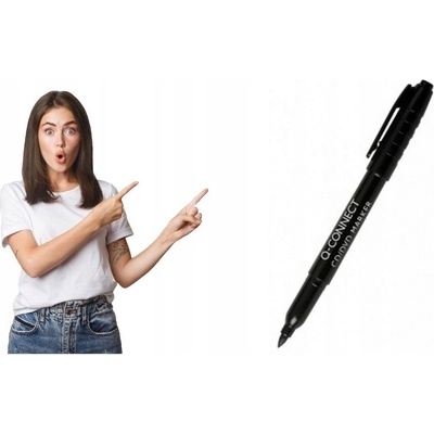 Q-Connect permanentný popisovač na CD/DVD čierny QC002300