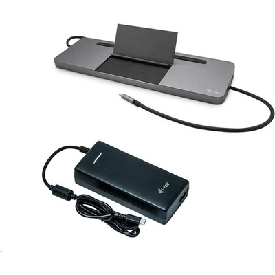 i-Tec USB-C Metal Ergonomic 4K 3x Display Docking Station with Power Delivery 85 W + i-Tec Universal Charger 112 W C31FLATPRO112W