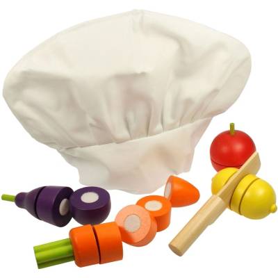 Bigjigs Toys kuchárska čapica a krájanie zeleniny