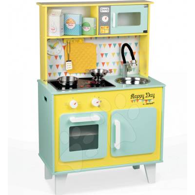 Janod elektronická drevená Happy Day 06564 zeleno-žltá