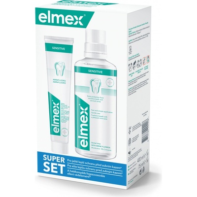 Elmex Sensitive 400 ml + Sensitive zubná pasta 75 ml