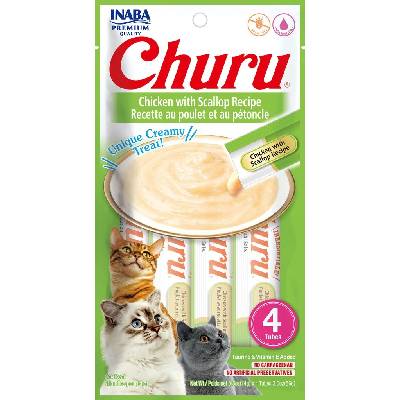 Inaba Churu cat snack Kurča s príchuťou hrebenatky 4 x 14 g