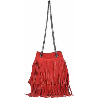 Made In Italy kabelka z brúsenej kože 429 červená