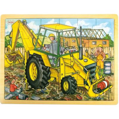 Bigjigs Toys dřevěné hračky Bagr 24 dielov