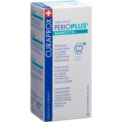 Curaprox Perio Plus+ BALANCE CHX 0,05% s chlórhexidínu citroxom a sodium fluoridom 200 ml