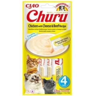 Inaba Churu cat snack kura, syr a hovädzie príchuťou 4 x 14 g